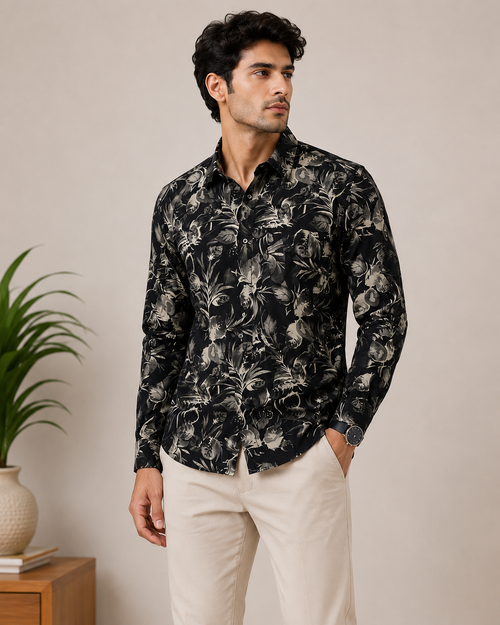 Graevik Midnight Bloom Printed Shirt