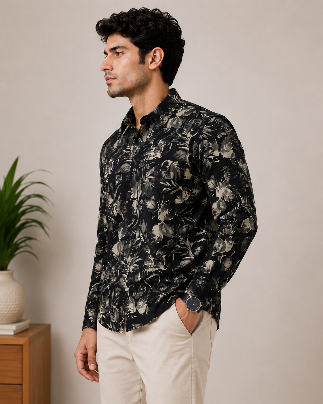Graevik Midnight Bloom Printed Shirt