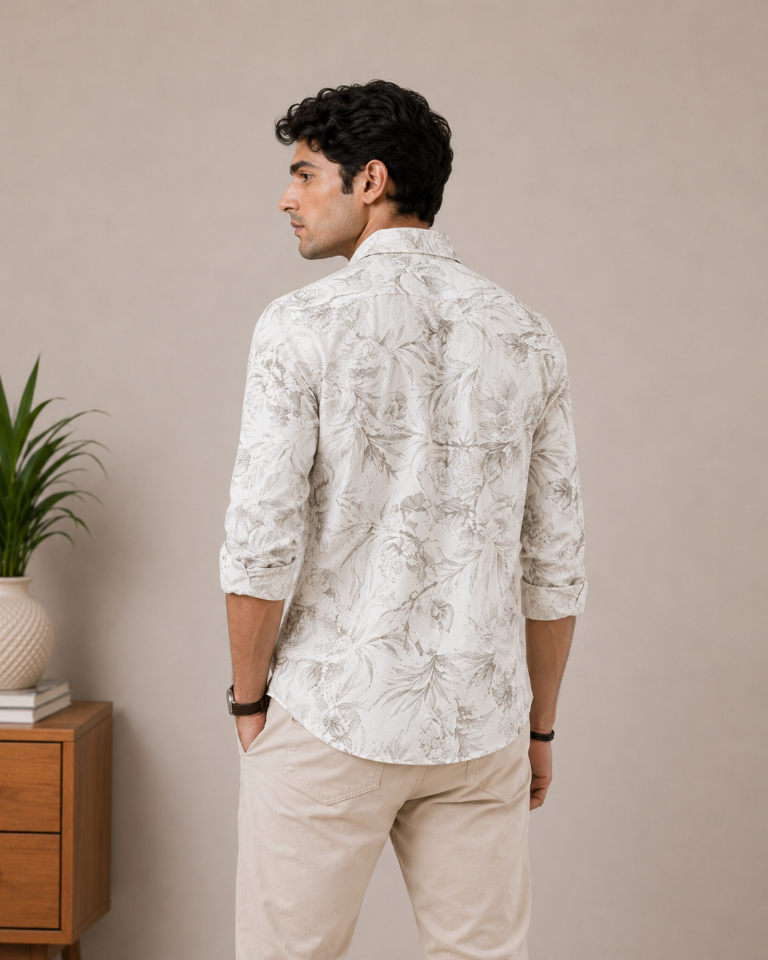 Graevik Ivory Breeze Printed Shirt